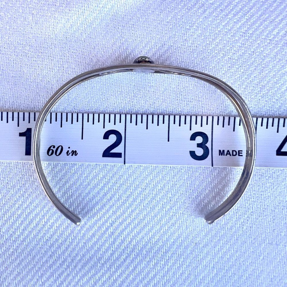 Vintage Turquoise & Solid Sterling Silver Cuff Bracelet - Picture 6 of 9